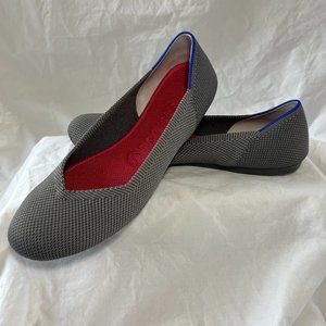 Rothy's The Flat in pebble grey, size 8